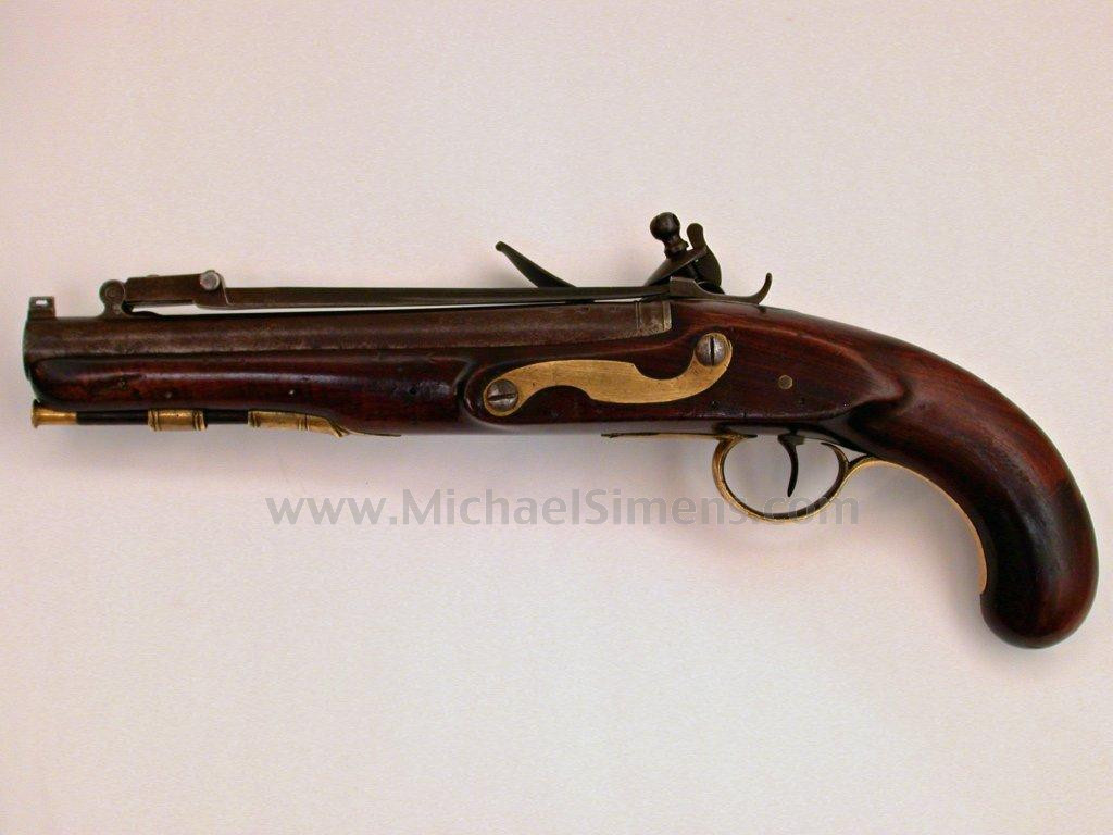 BRITISH FLINTLOCK PISTOL WITH SPRING LOADED SWORD
