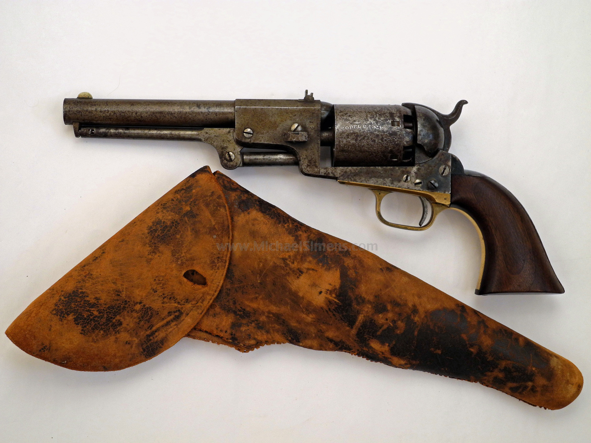 Antique Colt Dragoon Revolver, 4Screw Cut for Stock, Civil War Revolver