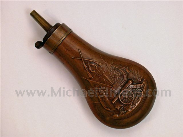 COLT POWDER FLASK FOR THE EARLY 1851 NAVY REVOLVER.