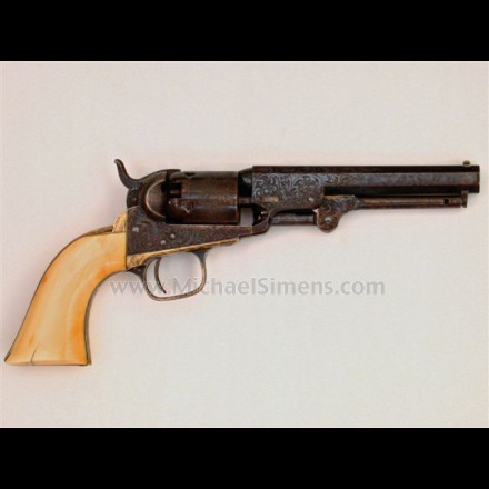 COLT FACTORY ENGRAVED 1849 POCKET REVOLVER, INSCRIBED 