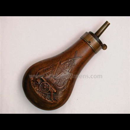 COLT POWDER FLASK FOR THE EARLY 1851 NAVY REVOLVER.