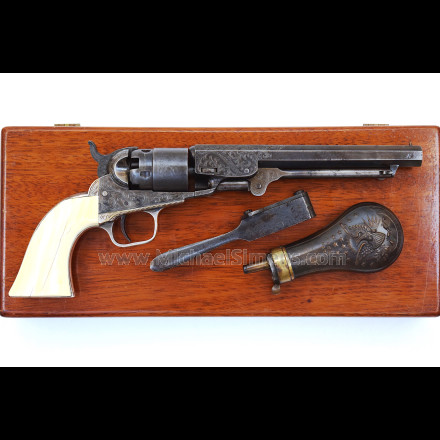 CASED, ENGRAVED COLT POCKET NAVY REVOLVER