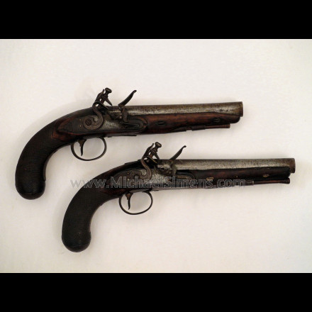 IDENTIFIED PAIR OF CONTINENTAL FLINTLOCK PISTOLS