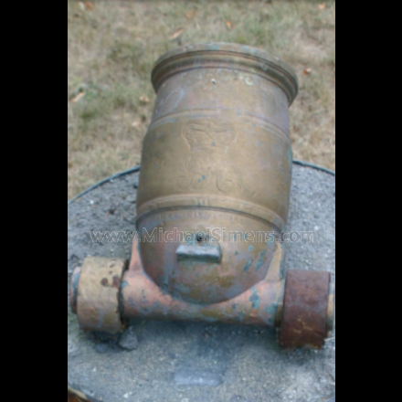 British War of 1812 bronze foot mortar, dated 1813