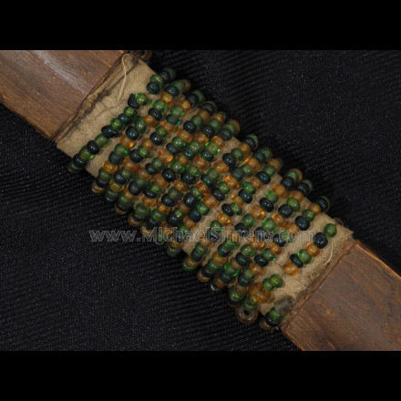 Original Indian Catlinite Pipe with carved and beaded stem