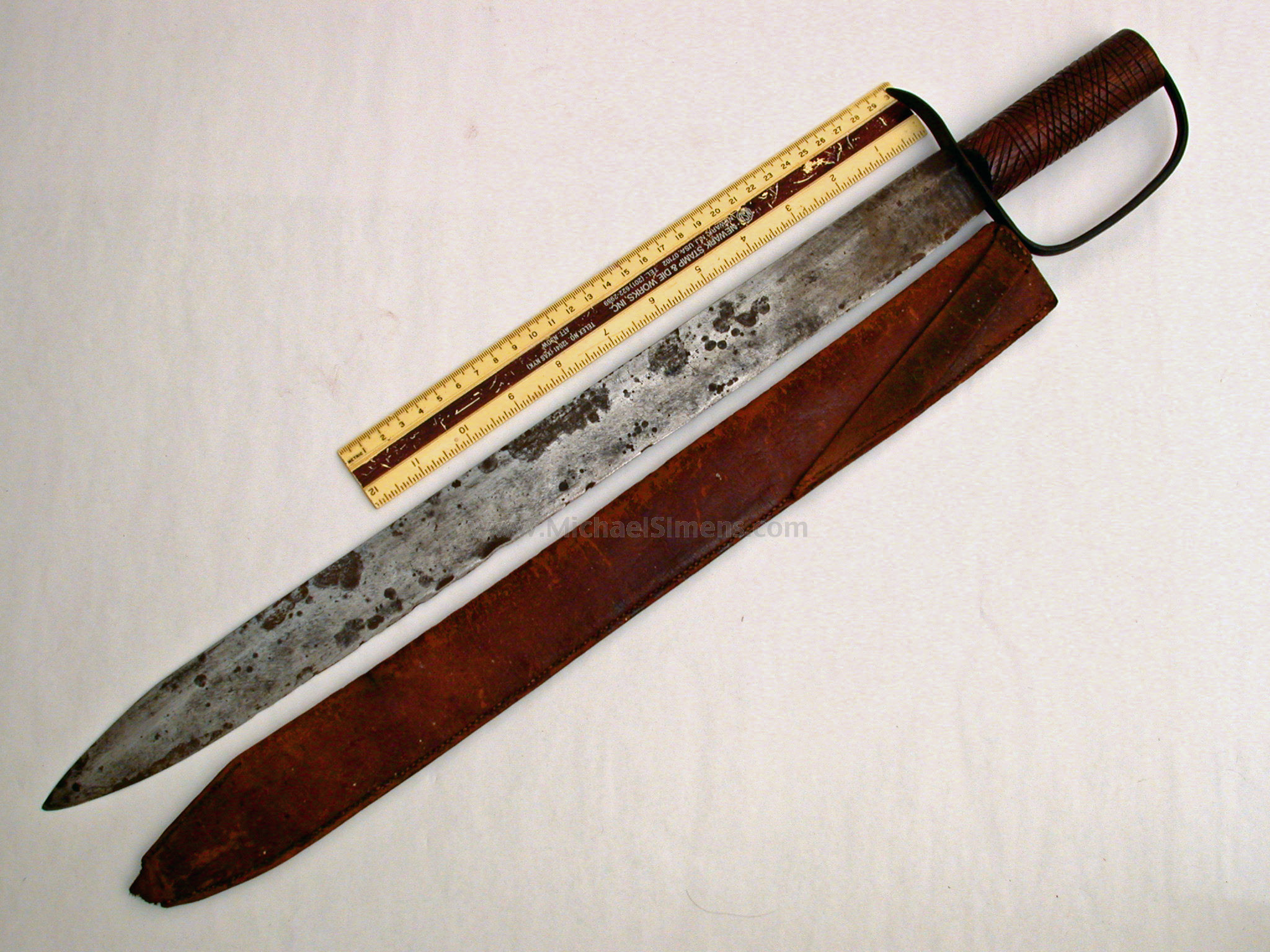 CONFEDERATE BOWIE KNIFE, D-GUARD