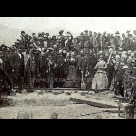 ANTIQUE GOLDEN SPIKE RAILROAD CDV PHOTO