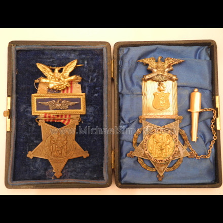 GOLD GAR MEDAL & CIVIL WAR VETERAN MEDAL