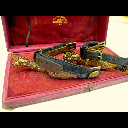 CASED CIVIL WAR OFFICERS SPURS