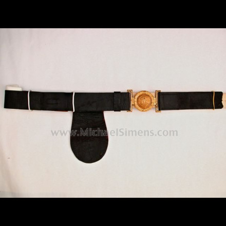 CONFEDERATE MILITIA BELT WITH 2-PIECE VA. BUCKLE.