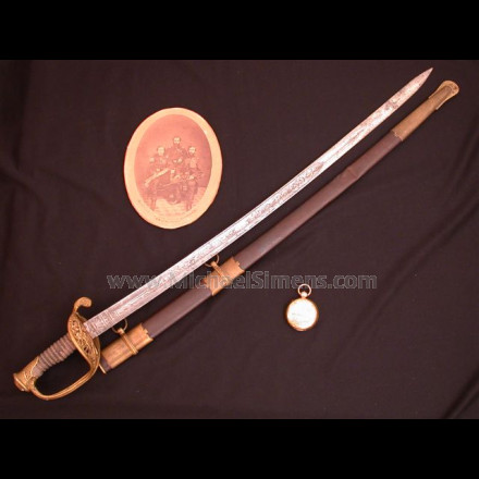 IDENTIFIED CIVIL WAR SWORD, WATCH AND PHOTOGRAPH 