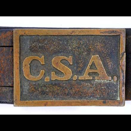 CONFEDERATE "CSA" RECTANGULAR BELT PLATE