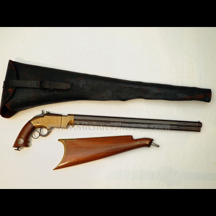 VOLCANIC PISTOL CARBINE, HOLSTER, AMBRO-TYPE, INSCRIBED