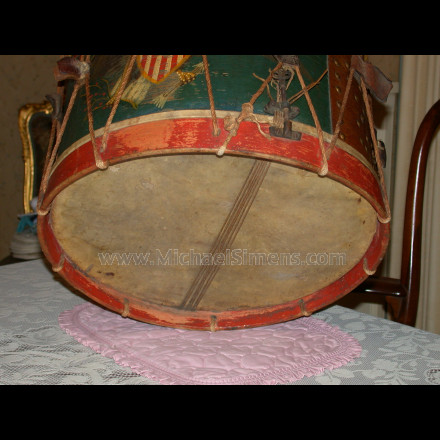 ANTIQUE CIVIL WAR REGIMENTAL DRUM.